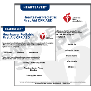 2025 Heartsaver® Pediatric First Aid CPR AED eCard