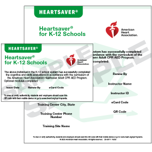 2025 Heartsaver for K-12 Schools eCard